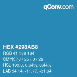 Color code: HEX #298AB8 | qconv.com