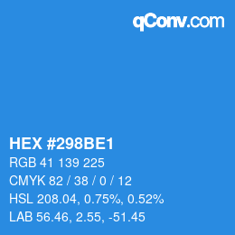 颜色代码: HEX #298BE1 | qconv.com