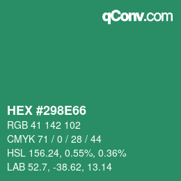 Color code: HEX #298E66 | qconv.com