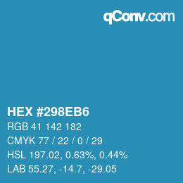 Color code: HEX #298EB6 | qconv.com