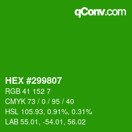 Color code: HEX #299807 | qconv.com