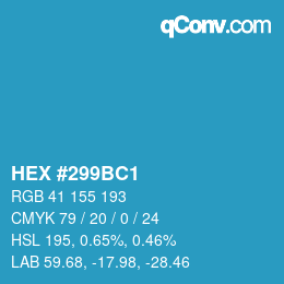 Color code: HEX #299BC1 | qconv.com