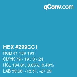 Color code: HEX #299CC1 | qconv.com