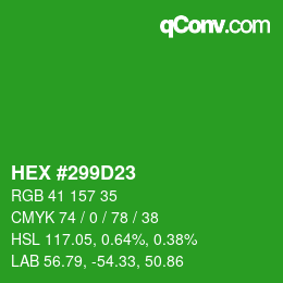 Color code: HEX #299D23 | qconv.com