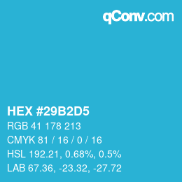 Color code: HEX #29B2D5 | qconv.com