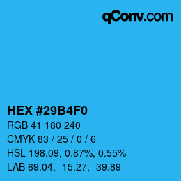 Color code: HEX #29B4F0 | qconv.com