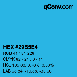 Color code: HEX #29B5E4 | qconv.com