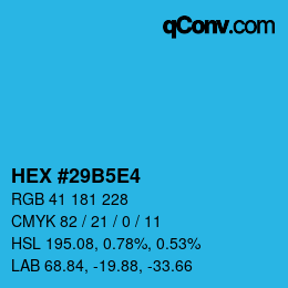 カラーコード: HEX #29B5E4 | qconv.com