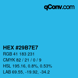 Color code: HEX #29B7E7 | qconv.com