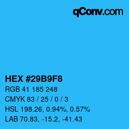 Color code: HEX #29B9F8 | qconv.com