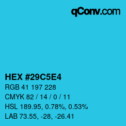 Color code: HEX #29C5E4 | qconv.com