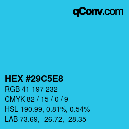 Color code: HEX #29C5E8 | qconv.com