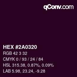 颜色代码: HEX #2A0320 | qconv.com