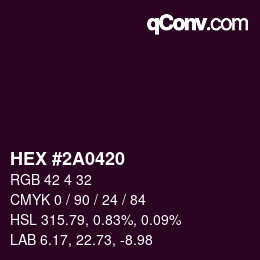 Color code: HEX #2A0420 | qconv.com
