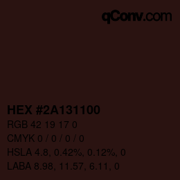 Color code: HEX #2A131100 | qconv.com