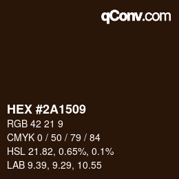 Color code: HEX #2A1509 | qconv.com