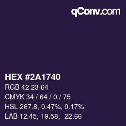 Color code: HEX #2A1740 | qconv.com