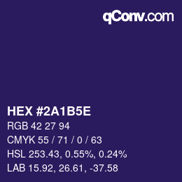 Color code: HEX #2A1B5E | qconv.com