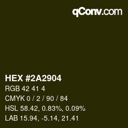 Color code: HEX #2A2904 | qconv.com