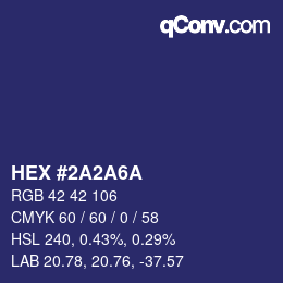 Color code: HEX #2A2A6A | qconv.com