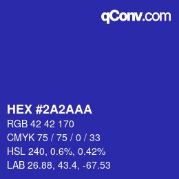 カラーコード: HEX #2A2AAA | qconv.com