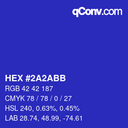 Color code: HEX #2A2ABB | qconv.com