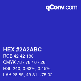 Color code: HEX #2A2ABC | qconv.com