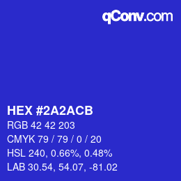Color code: HEX #2A2ACB | qconv.com