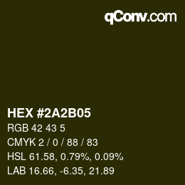 颜色代码: HEX #2A2B05 | qconv.com