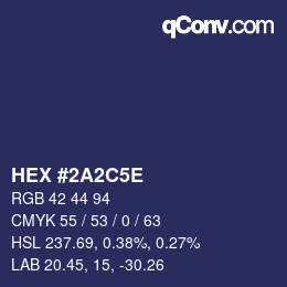 Color code: HEX #2A2C5E | qconv.com