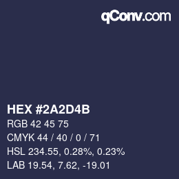 カラーコード: HEX #2A2D4B | qconv.com