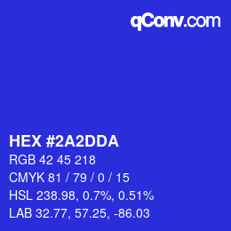 颜色代码: HEX #2A2DDA | qconv.com