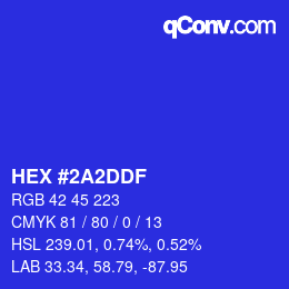 颜色代码: HEX #2A2DDF | qconv.com