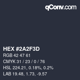 Code couleur: HEX #2A2F3D | qconv.com