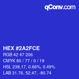 Color code: HEX #2A2FCE | qconv.com