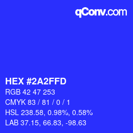 カラーコード: HEX #2A2FFD | qconv.com
