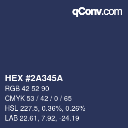 Color code: HEX #2A345A | qconv.com