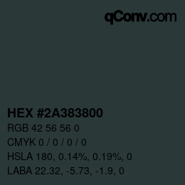Color code: HEX #2A383800 | qconv.com
