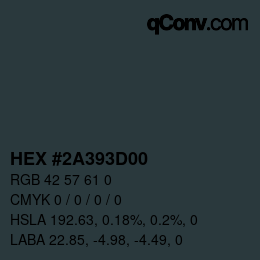Color code: HEX #2A393D00 | qconv.com