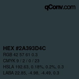 Color code: HEX #2A393D4C | qconv.com