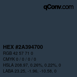 Código de color: HEX #2A394700 | qconv.com