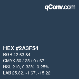 カラーコード: HEX #2A3F54 | qconv.com