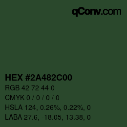 Color code: HEX #2A482C00 | qconv.com