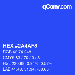Color code: HEX #2A4AF8 | qconv.com