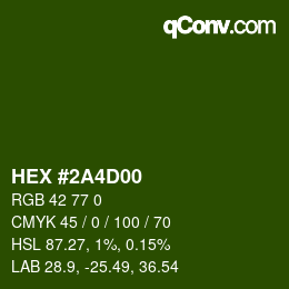 Color code: HEX #2A4D00 | qconv.com
