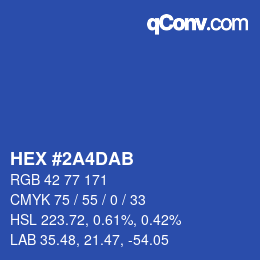 カラーコード: HEX #2A4DAB | qconv.com