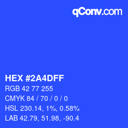 Color code: HEX #2A4DFF | qconv.com