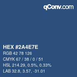 Color code: HEX #2A4E7E | qconv.com