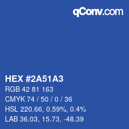 Color code: HEX #2A51A3 | qconv.com