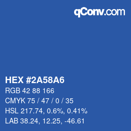 Color code: HEX #2A58A6 | qconv.com